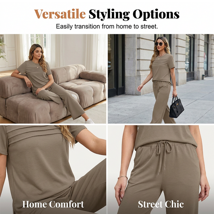 Liorenna - Ensemble femme décontracté deux pièces avec pantalon ample