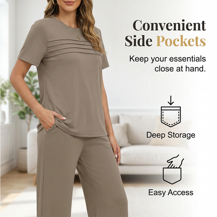Liorenna - Ensemble femme décontracté deux pièces avec pantalon ample