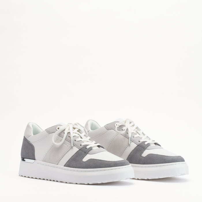 MALLET Hoxton Lite Men's White Grey Leather Trainers