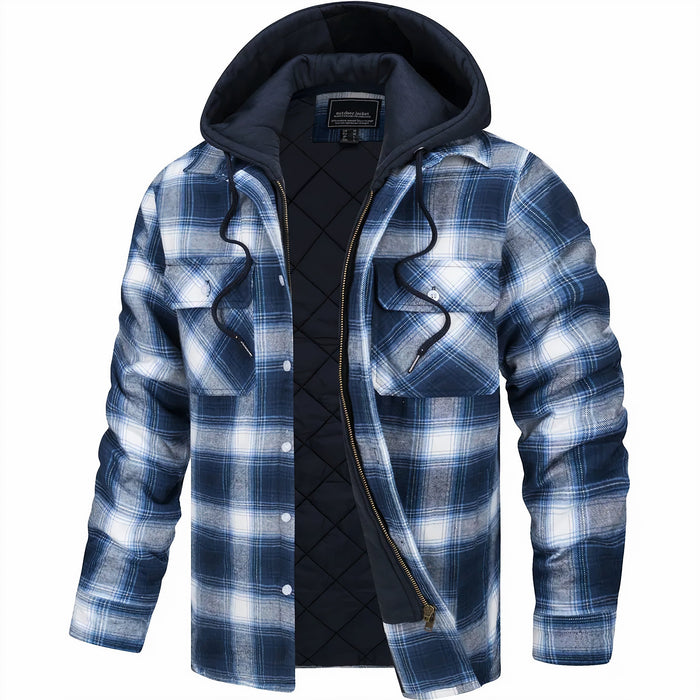 Mark- Veste zippée à carreaux pour un look moderne et hivernal
