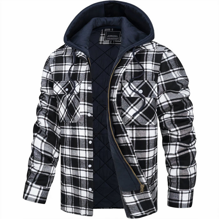 Mark- Veste zippée à carreaux pour un look moderne et hivernal