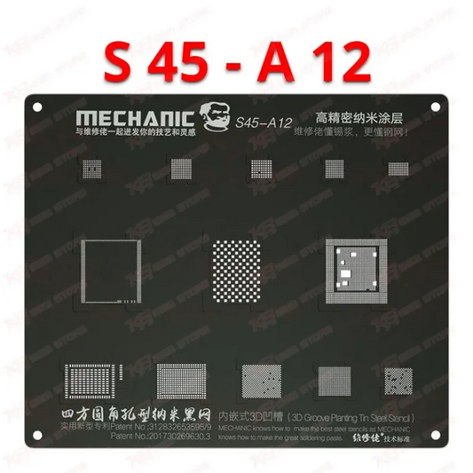 Mechanic 3D Groove Black Stencil For iPhone A12
