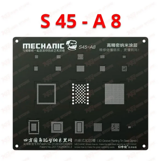 Mechanic 3D Groove Black Stencil For iPhone A8