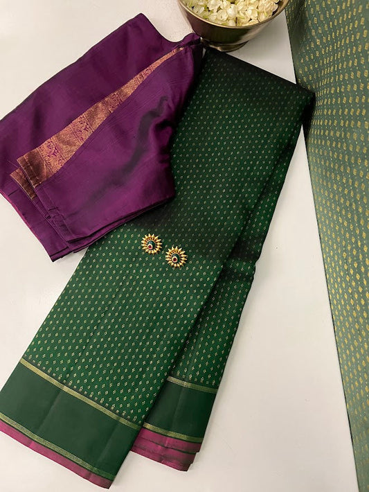 Meera gold kanchipuram silk saree