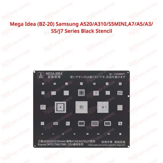 Mega Idea (BZ-20) Samsung A520/A310/S5MINI,A7/A5/A3/S5/J7 Series Black Stencil