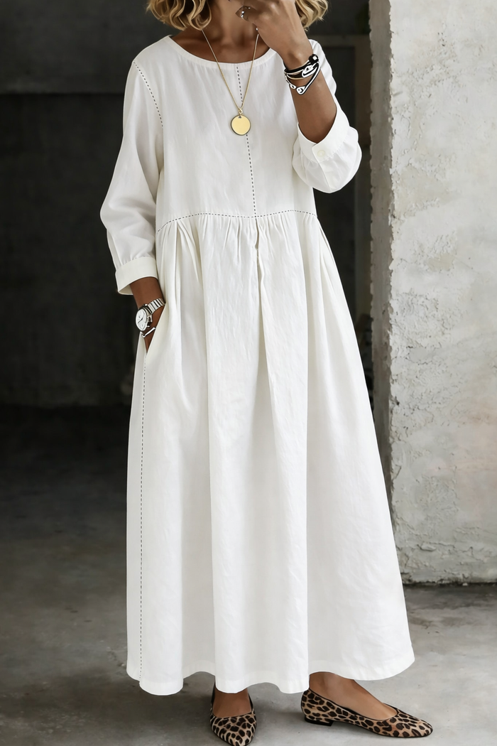 Melissa | Long-Sleeve Round-Neck Dress
