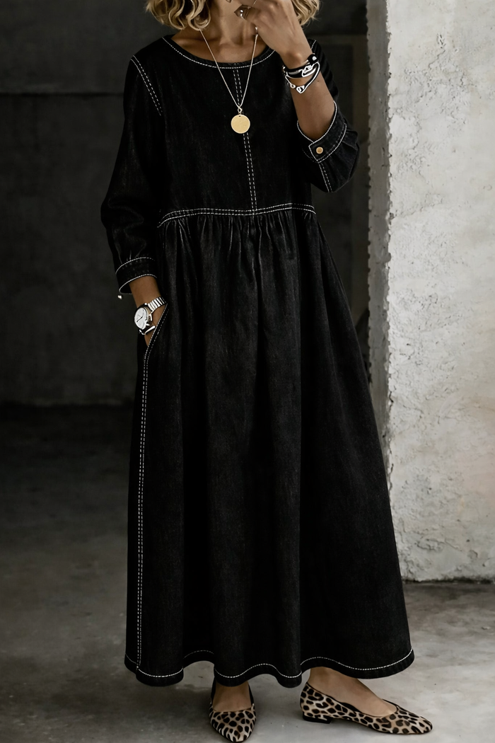 Melissa | Long-Sleeve Round-Neck Dress
