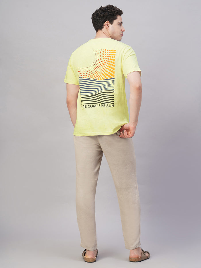 Men's 100% Cotton Chest Pocket T Shirt Natural