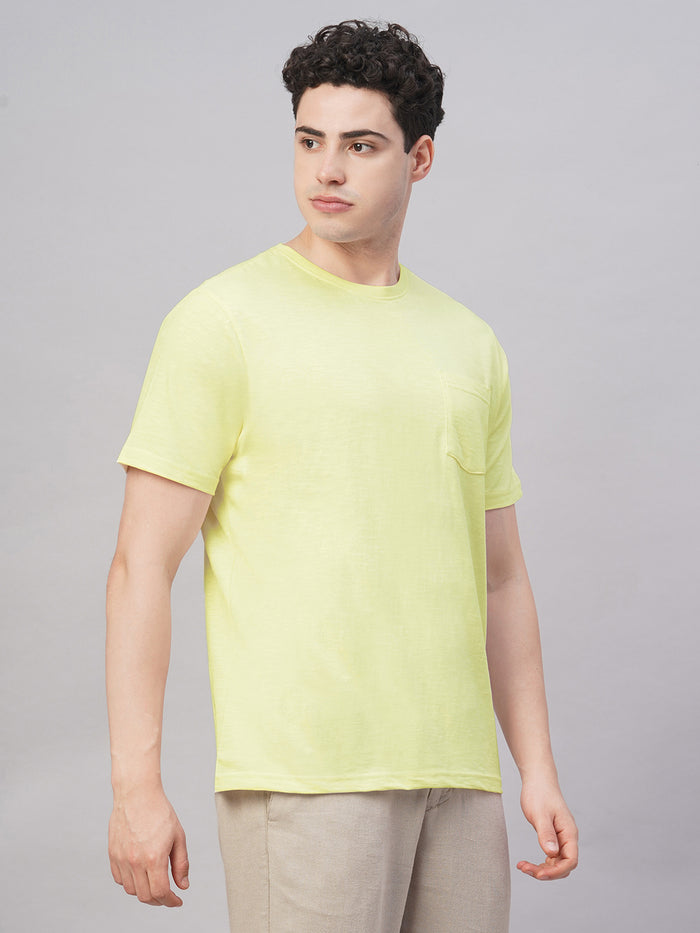 Men's 100% Cotton Chest Pocket T Shirt Natural