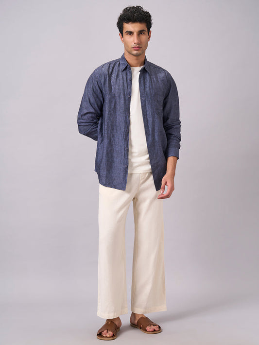 Men's 100% Cotton Loose Fit Pant Off White