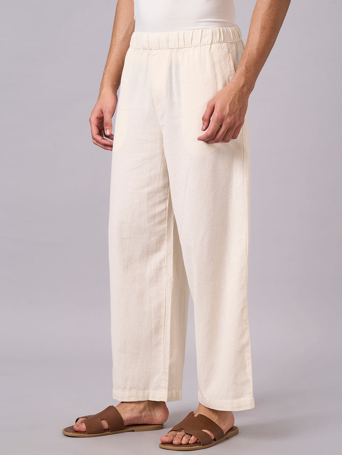 Men's 100% Cotton Loose Fit Pant Off White