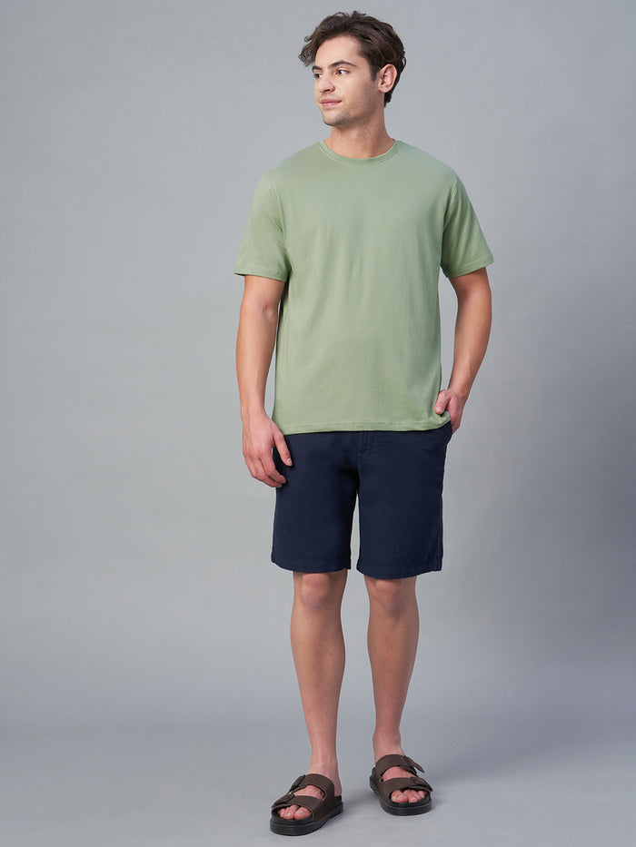 Men's 100% Cotton Plain Crew Neck T Shirt Green