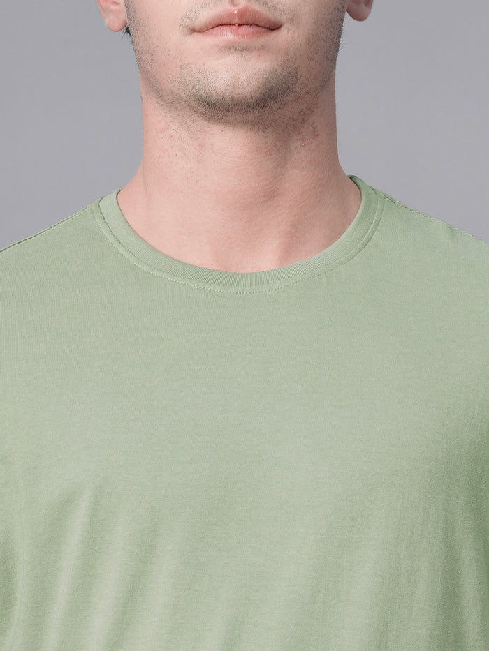 Men's 100% Cotton Plain Crew Neck T Shirt Green