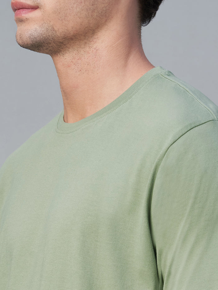 Men's 100% Cotton Plain Crew Neck T Shirt Green
