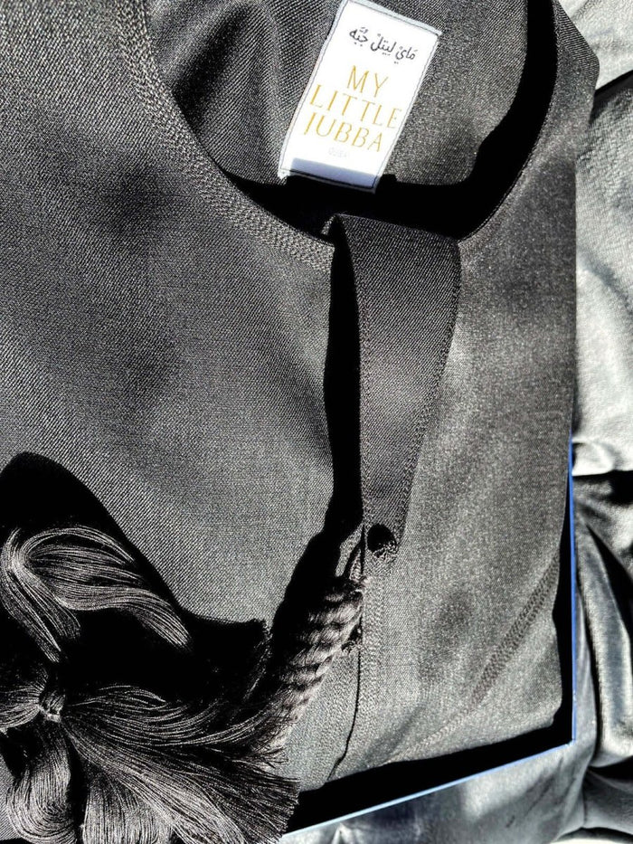 Mens Charcoal Cashmere Wool Emirati Thobe