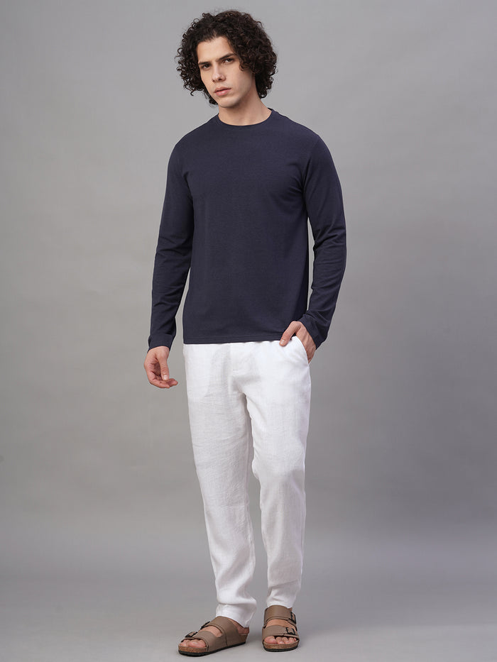 Men's Cotton Bamboo Elastane Slim Fit Tshirt Navy