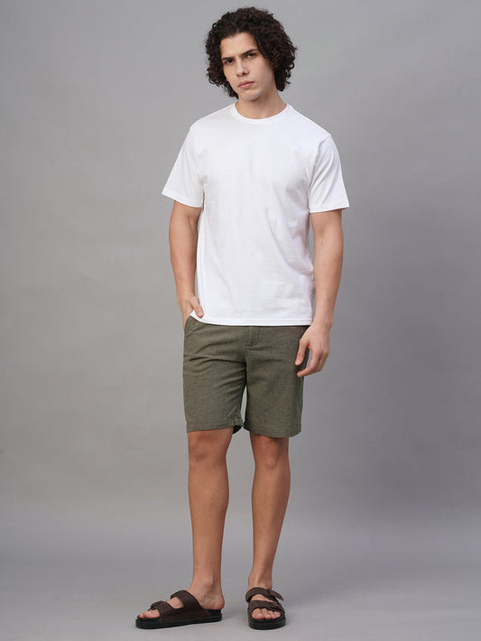Men's Cotton Linen Regular Fit Shorts Avenue