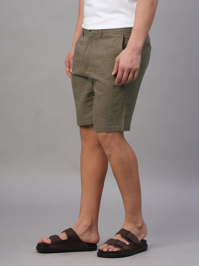 Men's Cotton Linen Regular Fit Shorts Avenue