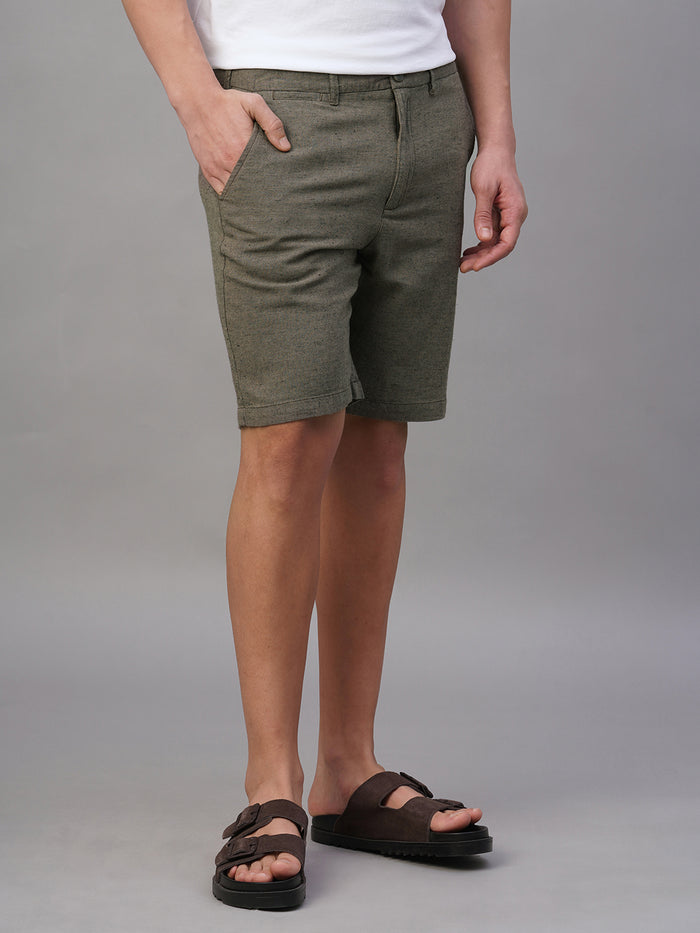 Men's Cotton Linen Regular Fit Shorts Avenue