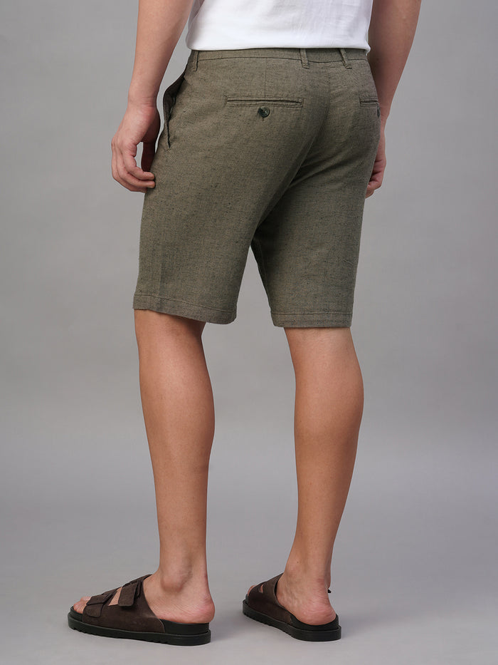 Men's Cotton Linen Regular Fit Shorts Avenue