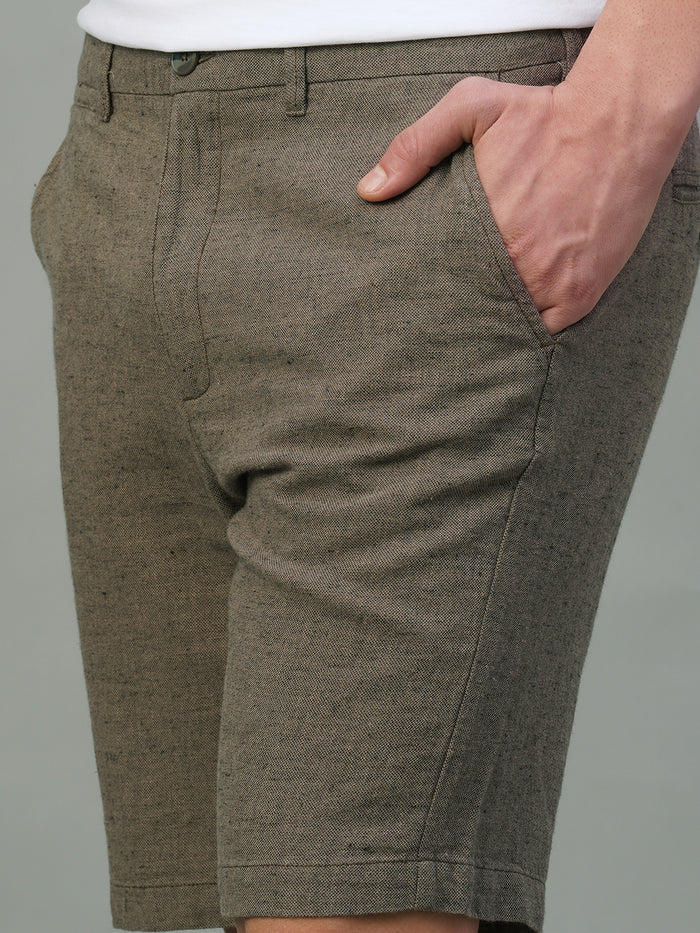 Men's Cotton Linen Regular Fit Shorts Avenue