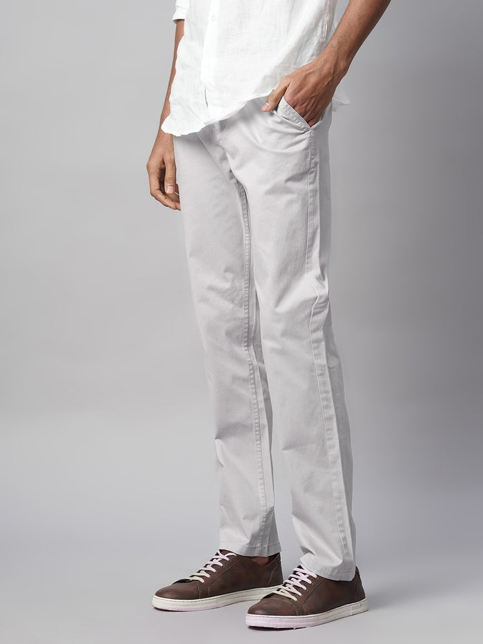 Men's Cotton Lycra Regular Fit Pant Grey