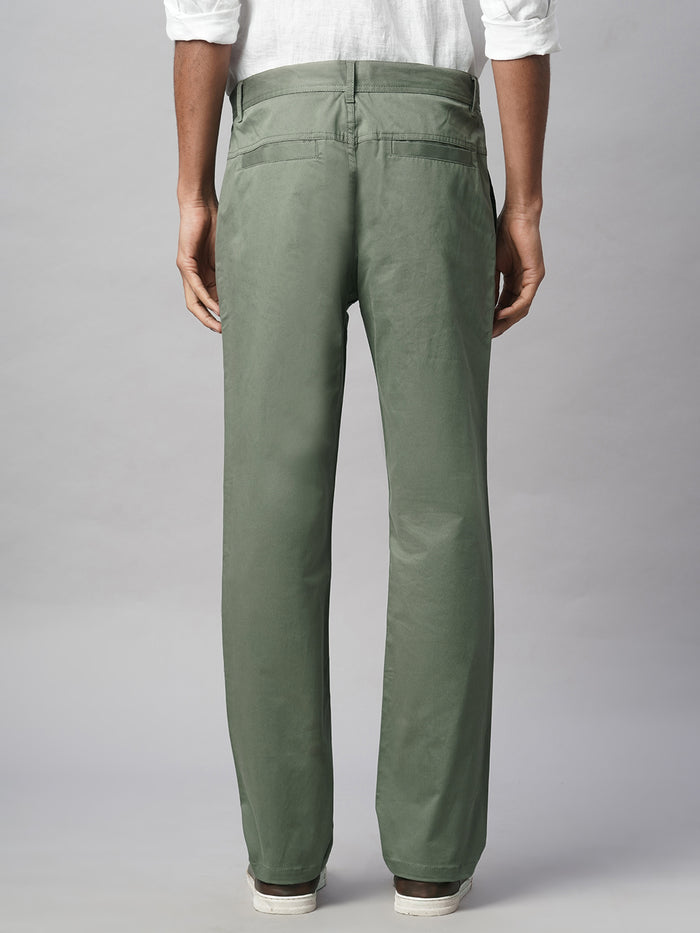 Men's Cotton Lycra Regular Fit Pant Lt.Olive