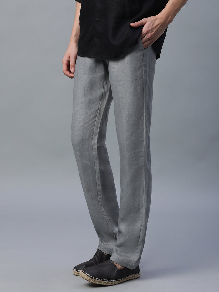 Men's Linen Excel Regular Fit Pant Grey