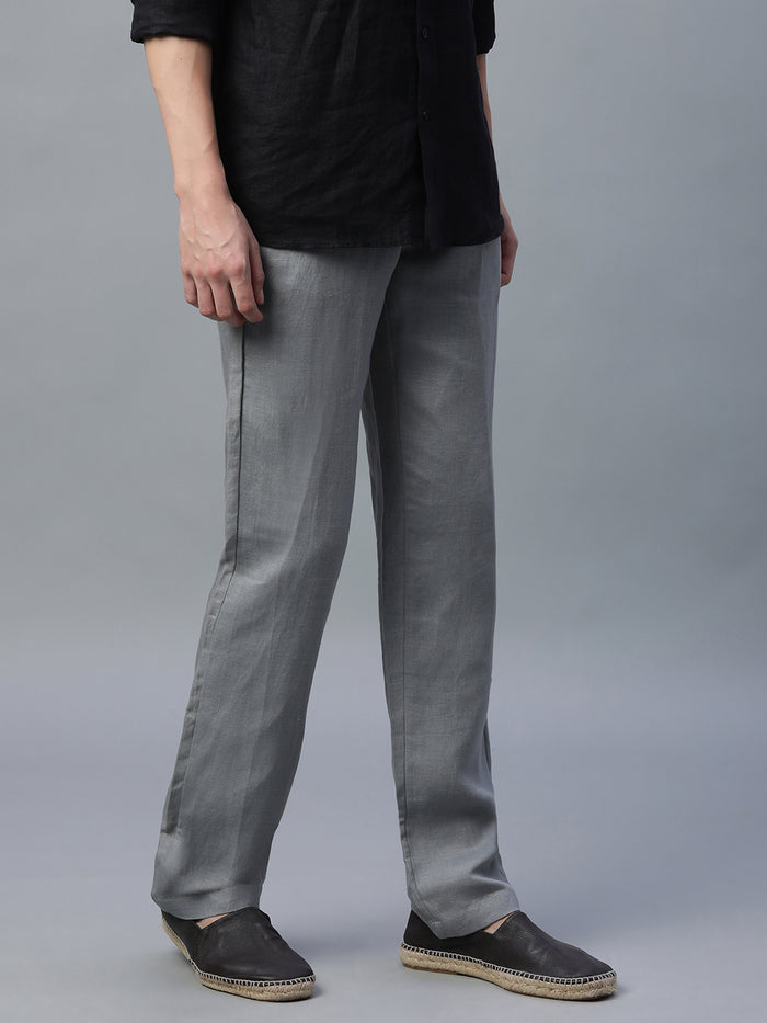 Men's Linen Excel Regular Fit Pant Grey