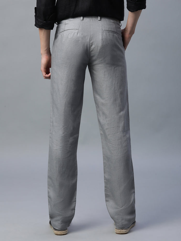 Men's Linen Excel Regular Fit Pant Grey