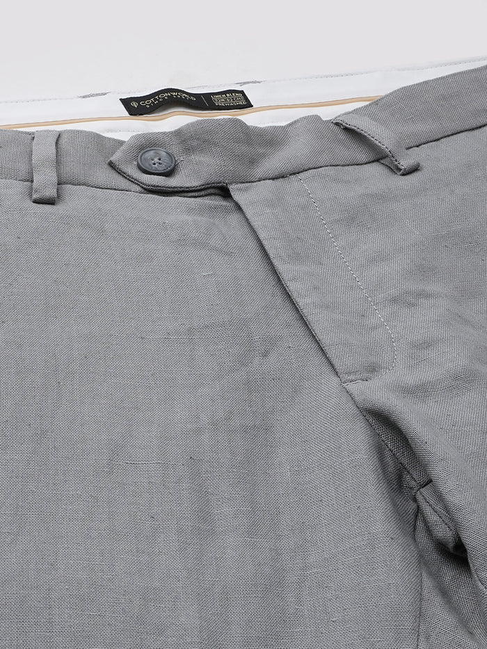 Men's Linen Excel Regular Fit Pant Grey