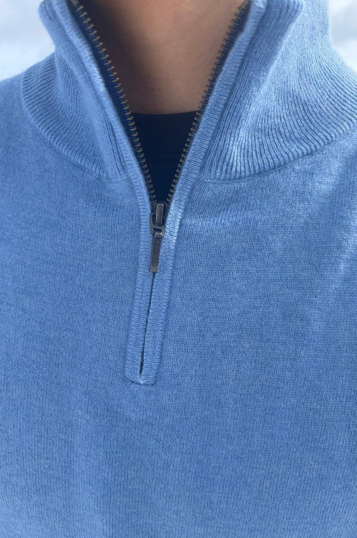 Men's Merino Wool Quarter Zip | Blue/Navy