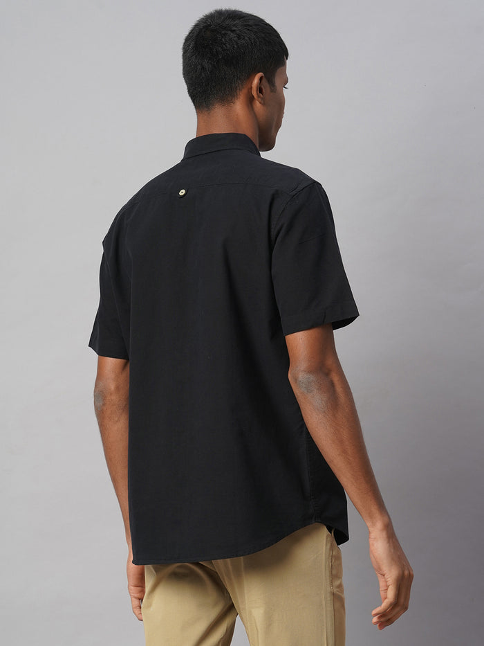 Men's Oxford 100% Cotton Regular Fit Shirt Black