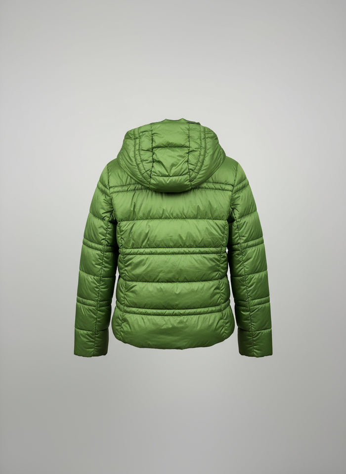 Michael Kors Green Padded Coat Jacket (S) UK 8 10 EU 36 38 Hooded Puffa Puffer