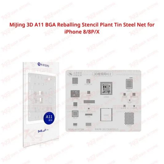 MiJing 3D A11 BGA Reballing Stencil Plant Tin Steel Net for iPhone 8/8P/X
