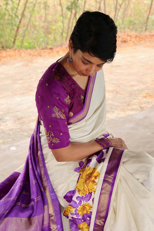 Mila Buttercup Kanchipuram Silk Saree