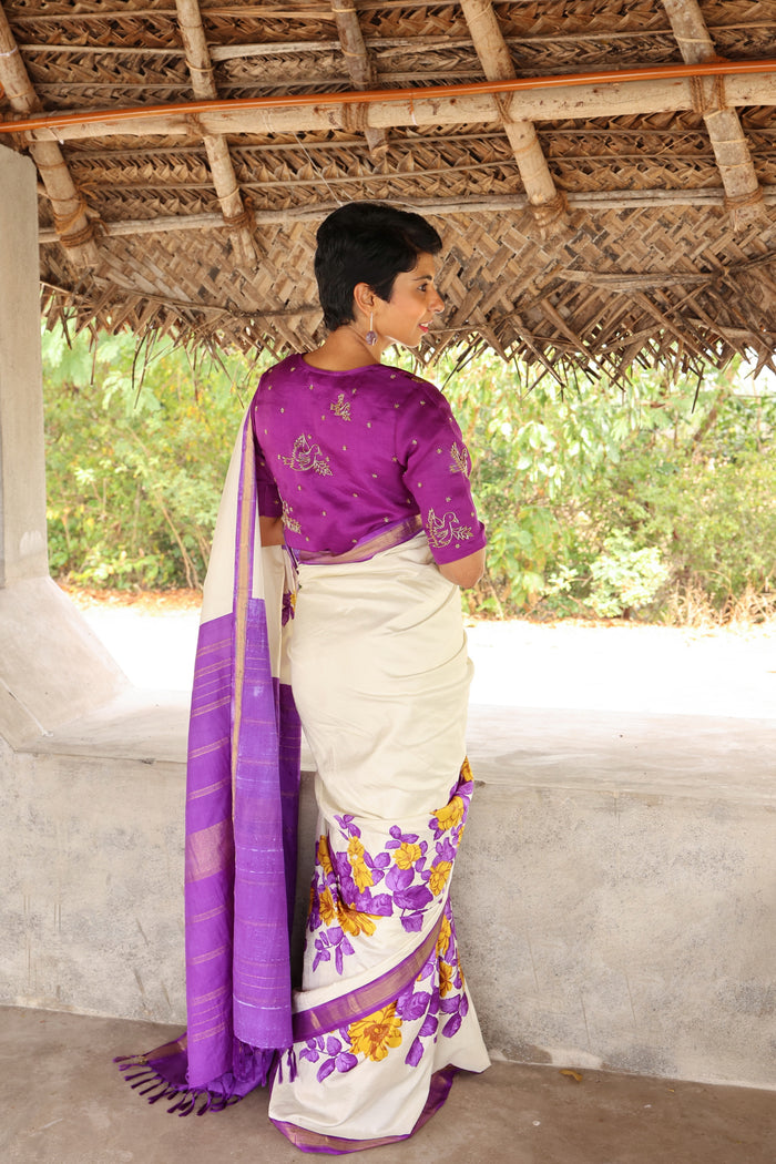 Mila Buttercup Kanchipuram Silk Saree