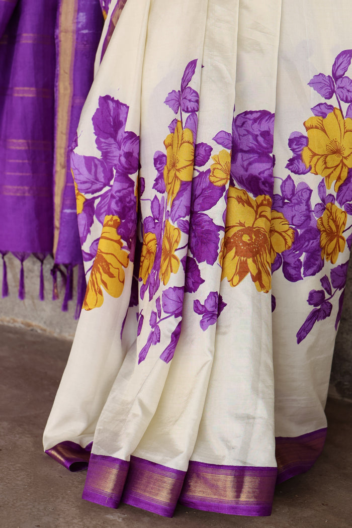 Mila Buttercup Kanchipuram Silk Saree