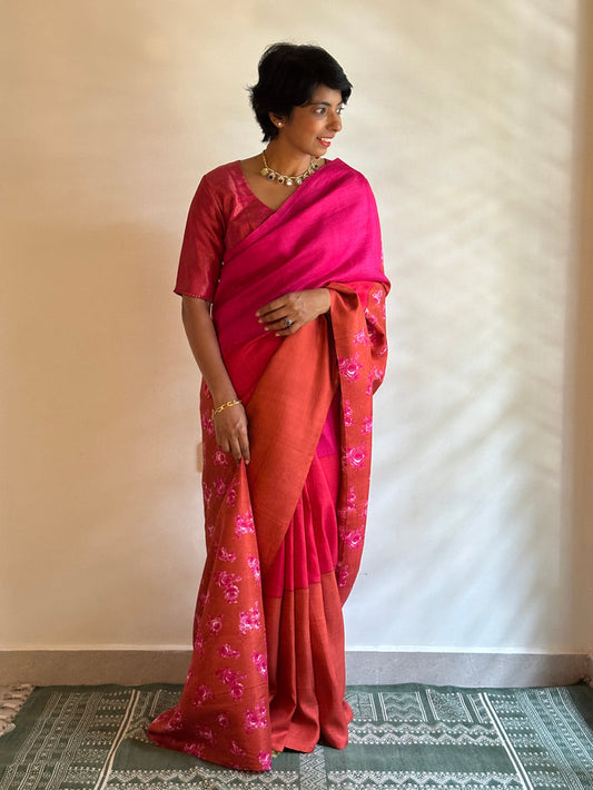 Mila ombre kanchi silk saree