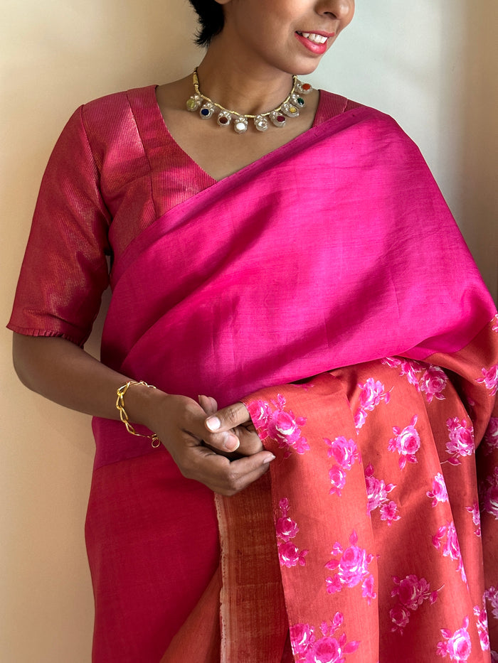 Mila ombre kanchi silk saree