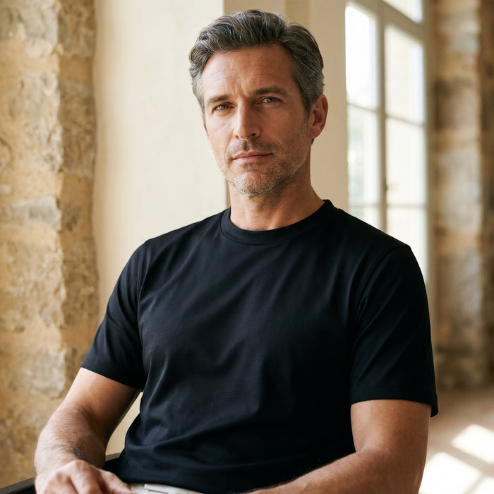 Modern 4Flex Stretch T-Shirt, worn — Emanuel Berg