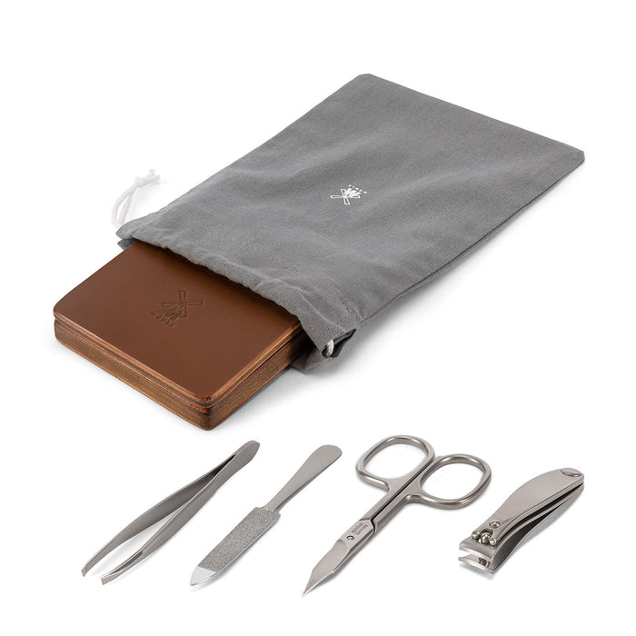MÜHLE Travel Manicure Set in Cowhide Case