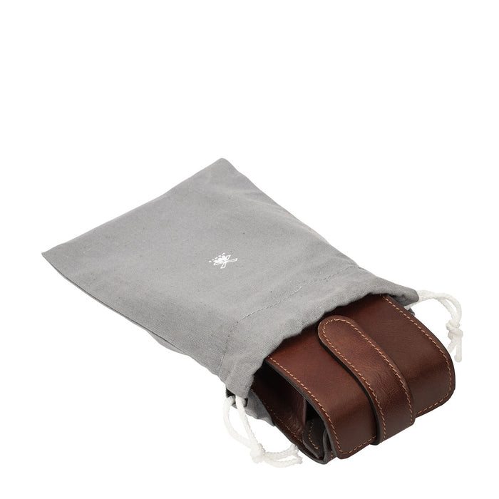 MÜHLE Brown Leather Travel Razor & Shaving Brush Case - In Sleeve