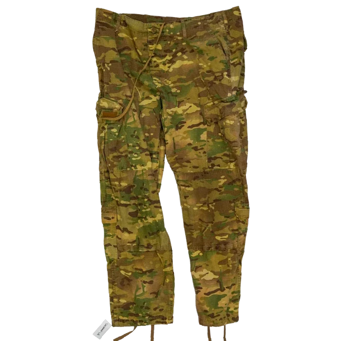 Multi Camo ACU Cut Yellow Dyed Trousers - Film Production Used - Combat Trousers