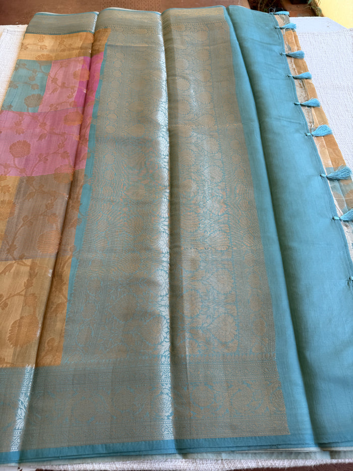 Multicolour jaal weaving saree