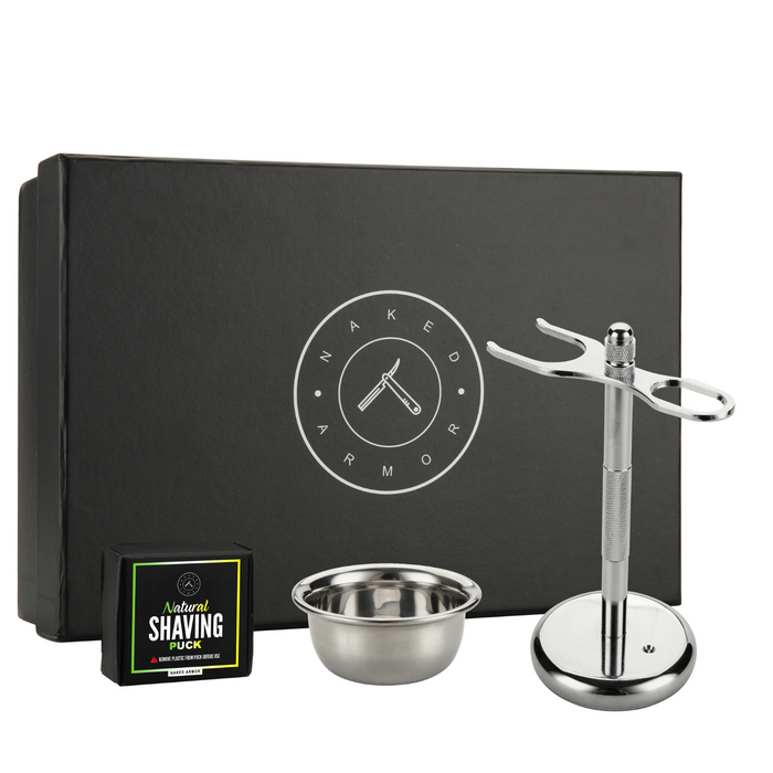 Naked Armor Straight Razor Stand Kit 3 Pieces.