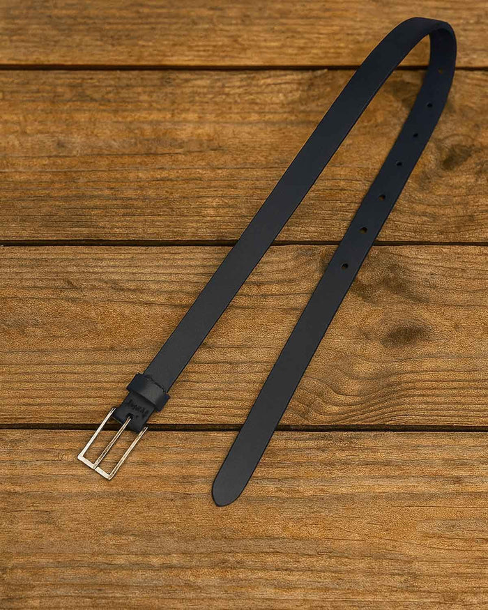 Narrow Leather Belts - Navy - Country Collection
