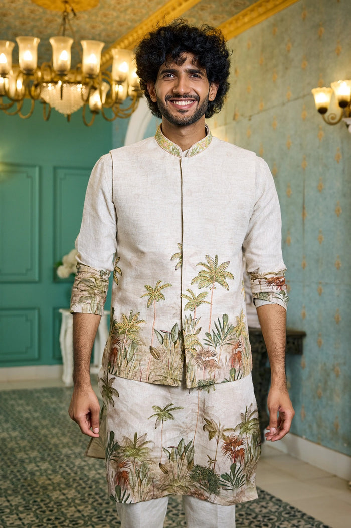 Linen kurta set for men