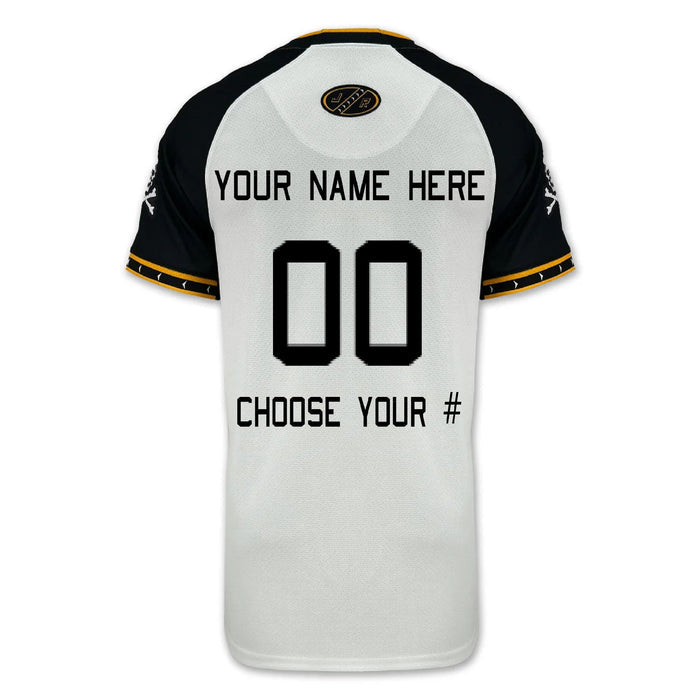 Navy Custom Under Armour Baseball Replica Jersey (White)