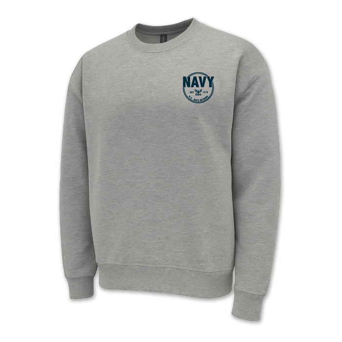 Navy Retired Left Chest Crewneck